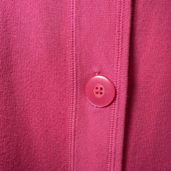 Vintage Talbots Cotton Sweater XL Womens Pink Cardigan Button Up Pockets Stretch - Picture 5 of 11